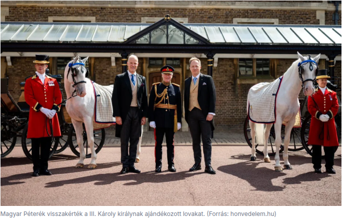 Diplomáciai botrány: Magyar Péterék visszakérték a III. Károly királynak ajándékozott lovakat